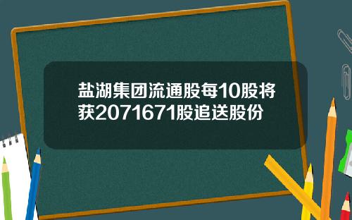 盐湖集团流通股每10股将获2071671股追送股份