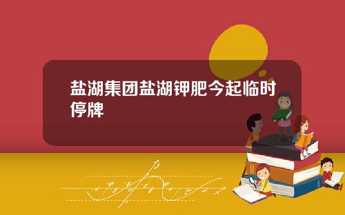 盐湖集团盐湖钾肥今起临时停牌