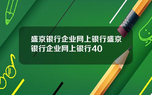盛京银行企业网上银行盛京银行企业网上银行40
