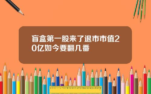 盲盒第一股来了退市市值20亿如今要翻几番