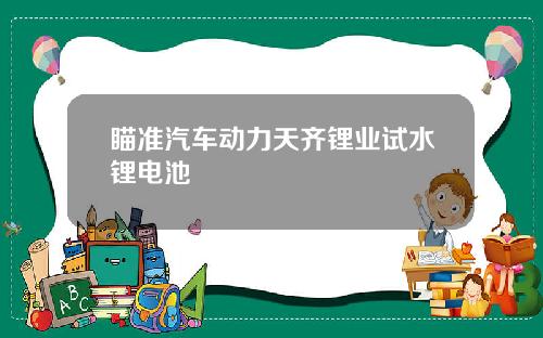 瞄准汽车动力天齐锂业试水锂电池