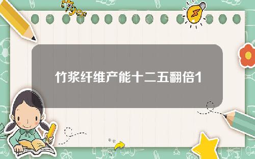 竹浆纤维产能十二五翻倍1