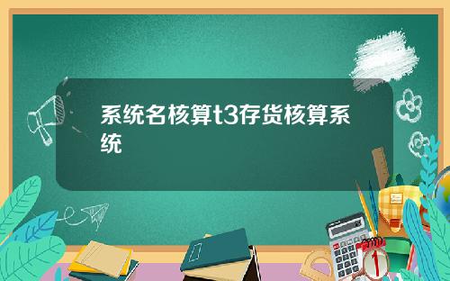系统名核算t3存货核算系统