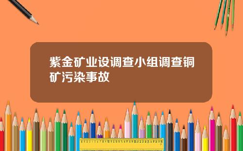 紫金矿业设调查小组调查铜矿污染事故