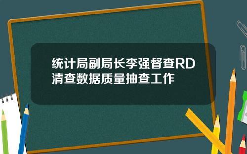 统计局副局长李强督查RD清查数据质量抽查工作