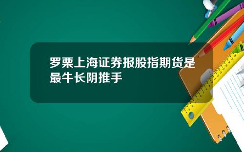 罗栗上海证券报股指期货是最牛长阴推手