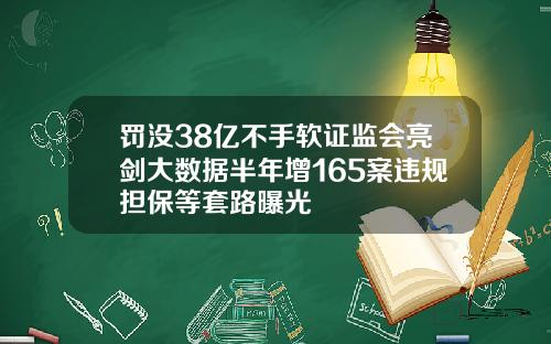罚没38亿不手软证监会亮剑大数据半年增165案违规担保等套路曝光