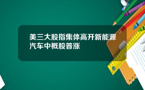 美三大股指集体高开新能源汽车中概股普涨