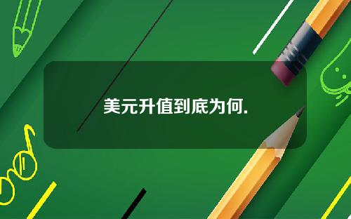 美元升值到底为何.