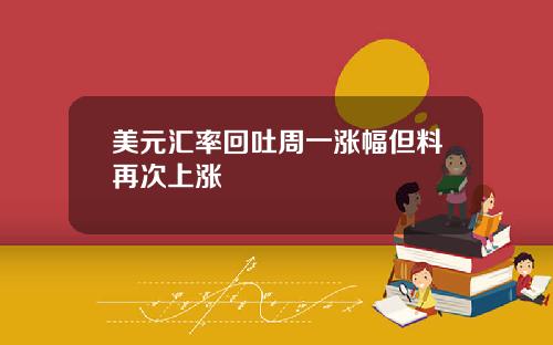 美元汇率回吐周一涨幅但料再次上涨