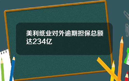美利纸业对外逾期担保总额达234亿