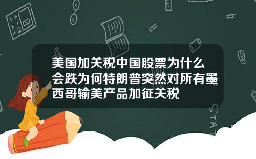 美国加关税中国股票为什么会跌为何特朗普突然对所有墨西哥输美产品加征关税