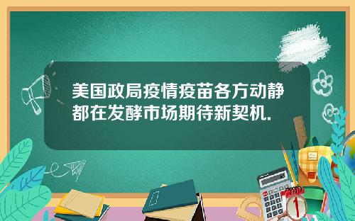 美国政局疫情疫苗各方动静都在发酵市场期待新契机.