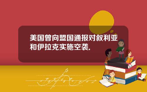 美国曾向盟国通报对叙利亚和伊拉克实施空袭.