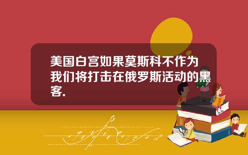 美国白宫如果莫斯科不作为我们将打击在俄罗斯活动的黑客.
