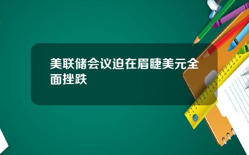 美联储会议迫在眉睫美元全面挫跌