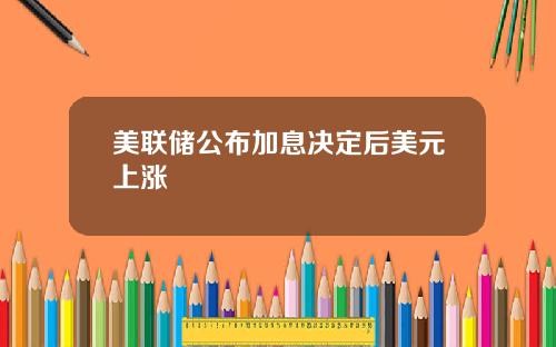 美联储公布加息决定后美元上涨
