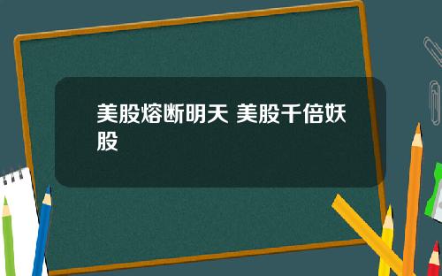 美股熔断明天 美股千倍妖股