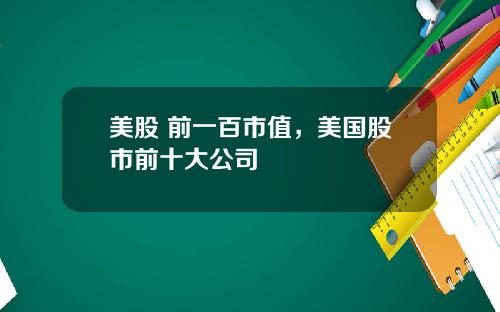 美股 前一百市值,美国股市前十大公司