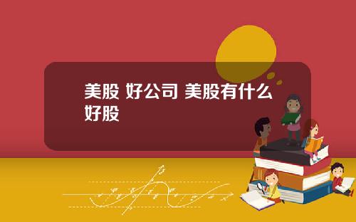 美股 好公司 美股有什么好股