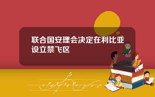 联合国安理会决定在利比亚设立禁飞区