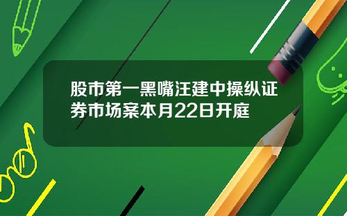 股市第一黑嘴汪建中操纵证券市场案本月22日开庭
