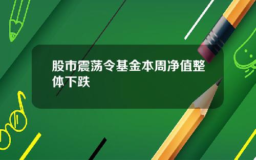 股市震荡令基金本周净值整体下跌