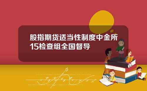 股指期货适当性制度中金所15检查组全国督导