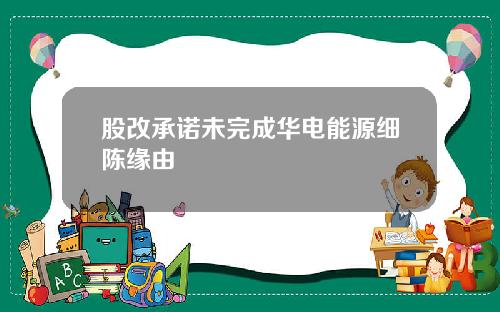 股改承诺未完成华电能源细陈缘由