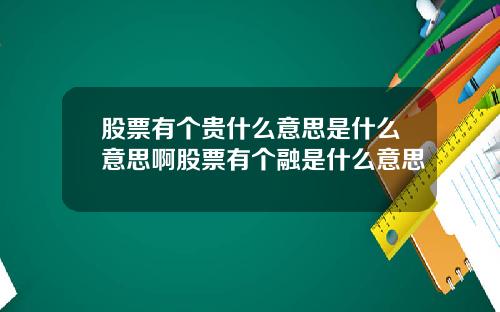 股票有个贵什么意思是什么意思啊股票有个融是什么意思