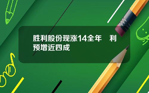 胜利股份现涨14全年淨利预增近四成