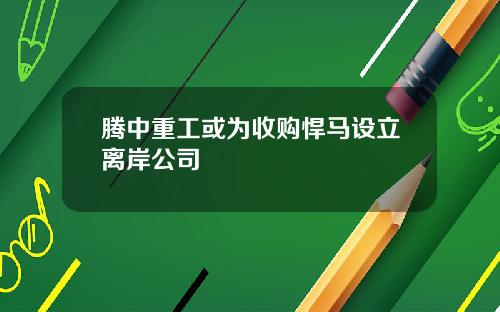 腾中重工或为收购悍马设立离岸公司