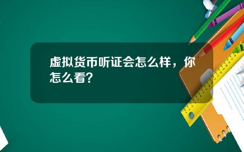 虚拟货币听证会怎么样，你怎么看？
