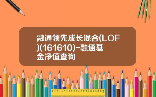 融通领先成长混合(LOF)(161610)-融通基金净值查询
