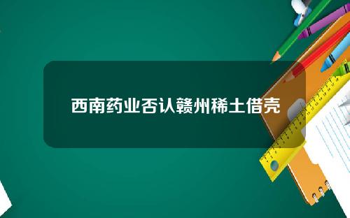 西南药业否认赣州稀土借壳