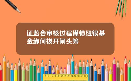 证监会审核过程谨慎纽银基金缘何拔开闸头筹