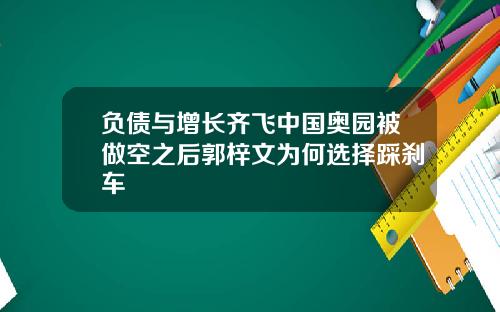 负债与增长齐飞中国奥园被做空之后郭梓文为何选择踩刹车