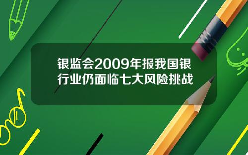 银监会2009年报我国银行业仍面临七大风险挑战