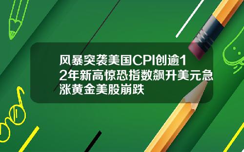 风暴突袭美国CPI创逾12年新高惊恐指数飙升美元急涨黄金美股崩跌