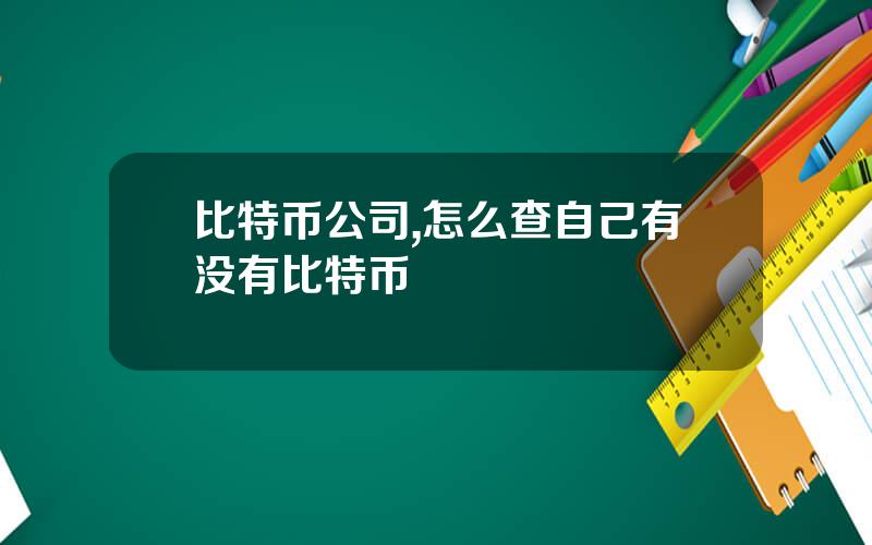比特币公司,怎么查自己有没有比特币