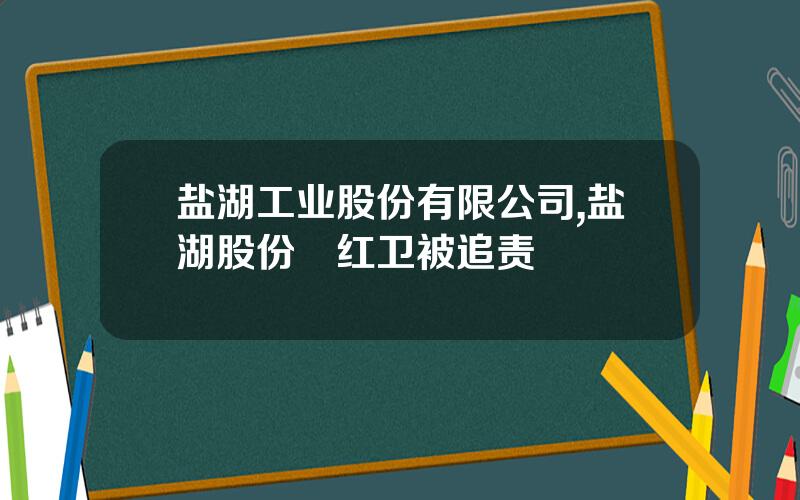 盐湖工业股份有限公司,盐湖股份贠红卫被追责