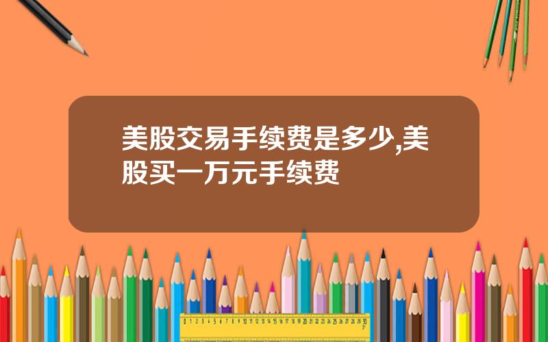 美股交易手续费是多少,美股买一万元手续费