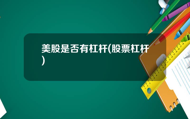 美股是否有杠杆(股票杠杆)