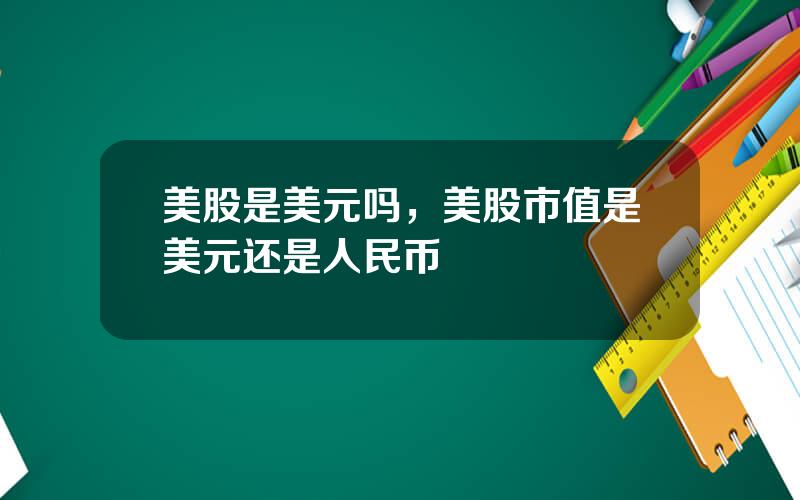 美股是美元吗，美股市值是美元还是人民币