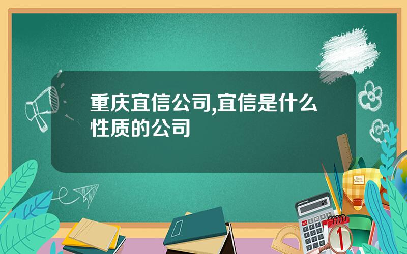 重庆宜信公司,宜信是什么性质的公司