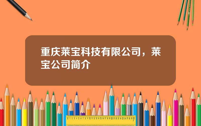 重庆莱宝科技有限公司，莱宝公司简介